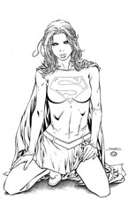 DC Comics TYLER KIRKHAM SUPERGIRL 11X17 Commission Original Comic Art picture
