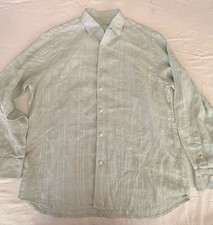 Tommy Bahama Men's L Light Blue Linen Lightweight Long Sleeve Button-Up Shirt picture