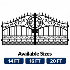 Dual Swing Steel Driveway Gate – Heavy Duty Ornamental Iron Gate European Style picture