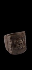 Antique Ww1 Ww2 Era Central European Ring Amulet Biker Gift Bronze  picture