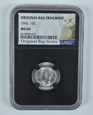 1945 Mercury Dime Original Bag Fragment MS66 NGC picture
