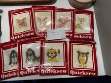 8 Piece Vintage Quicksew Needlepoint Kits Printed and New Unopened picture