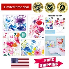Vintage Floral 48 Pack Greeting Cards & Envelopes - Perfect for Every Occasion picture