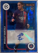 2023-24 Topps Merlin /75 UCC Bradley Barcola Auto Rookie PSG Liverpool picture