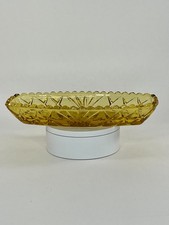 Vintage Hazel Atlas Amber Yellow Glass Dish Bowl produced 1965 picture