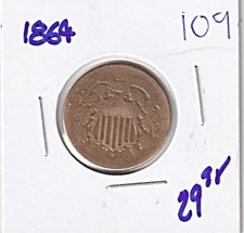 1864 Civil War Era 2 Cent Piece #813 picture