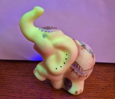 Fenton Burmese Satin Circus Elephant Signed Uranium  picture