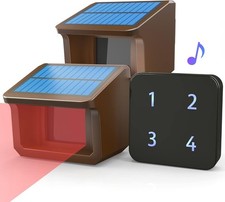 HTZSAFE  1/2 Mile  Solar Driveway Alarm System 1 Receiver + 2 Sensors picture