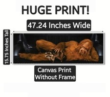 Bigfoot with Raccoon - Unframed Canvas Print - 48