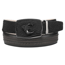 Cuadra Men's Black Stingray Woven Western Belt  BC475 picture