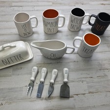 Rae Dunn Seasonal Ceramic Mug and Kitchen Set with Butter Dish and Cheese Knives picture