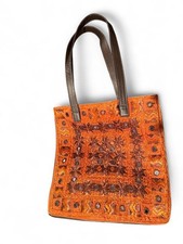 VINTAGE CHICO’S SHISHA MIRROR EMBROIDERED TOTE BAG picture