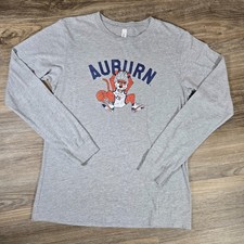 Vintage Auburn Tigers Aubie T Shirt Mens M Gray Long Sleeve Basketball NCAA SEC picture