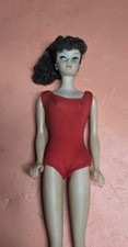 Vintage 1960's Pony Tail Brunette Barbie No. 6 Or 7 Missing Earring Very Clean  picture