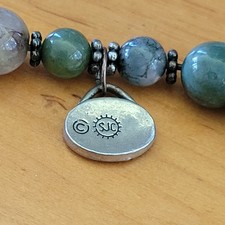 Vintage SJC Sundancer Sterling Silver Indian Agate Amethyst Choker 14in 32g picture