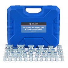 ZELCAN 72 pcs Hydraulic Hose Caps and Plugs 37° JIC Cap and Plug Kit with Case picture