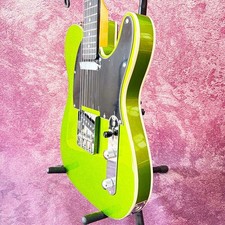 Solid Wood Electric Guitar with Green Glitter Binding, Maple Neck, picture