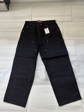 Supreme Jacquard Logos Double Knee Denim Painter Jean Black Size 34 Authentic picture