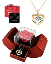 ziella Preserved Real Rose, Eternal Flower with I Love You Necklace, Birthstone  picture