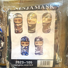 Ninja Camo Balaclava Mask Stretch Polyester One Size Adult Unisex 2 pack for 20$ picture