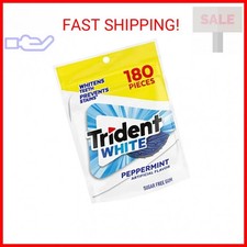 Trident White Sugar Free Gum, Peppermint, 180 Count (Packaging May Vary) picture