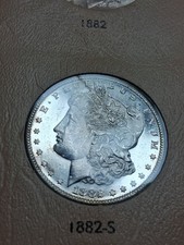 1882-S MORGAN DOLLAR. MS/ BU/ CHOICE GEM WITH MIRRORS. picture