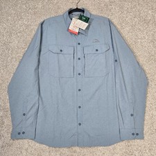 LL Bean No Fly zone Insect Shield Repel shirt Button blue XL Mens L.L. Bean NEW picture
