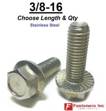 3/8-16 Stainless Steel Serrated Flange Hex Cap Screws Bolts Choose Length & Qty picture