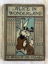 Rare 1905 Antique Alice's Adventures in Wonderland  In words of One Syllable HTF picture