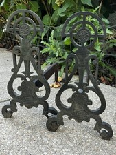 Antique 1920s Wrought Iron Pair of Andirons Early American Arts & Crafts Fire picture