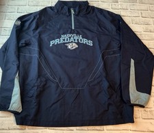 NHL Reebok Nashville Predators 1/4 Zip Blue Jacket Pull Over XL picture