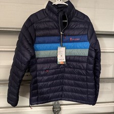 Cotopaxi Men’s Down Fuego Pullover Front Pocket Side Zip Size M Maritime Stripes picture