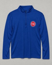 NBA UNK Detroit Pistons Mens Size S Royal Blue Quarter Zip Pullover Long Sleeve picture