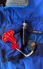 Vintage Stormy Seas Inflatable Flotation Jacket Blue Gray XL USA Fishing picture