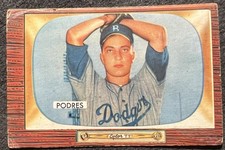 1955 BOWMAN JOHNNY PODRES (BROOKLYN DODGERS) #97 LOWER GRADE INK ON BACK picture