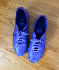 Common Projects Men's Purple Leather Lace-Up Sneakers EU 42 US 9 Round Toe picture