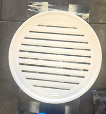 Round White Louvered Vent Cover Grille, Approx. 24 in Diameter. Ready To Paint. picture