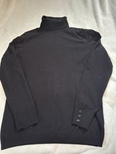 Talbots~Black,%58 Cotton, Turtle Neck, Stretchy, Button Accents Size Medium  picture
