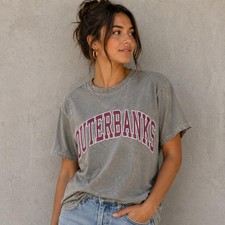 Altar'd State Outer Banks Mineral Wash Graphic Tee XS/S Gray mineral wash picture