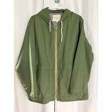 Weatherproof Vintage Mens Olive Green Hooded Rain Jacket XL Full Zip MC0038 picture
