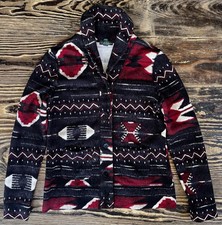 Lauren Ralph Lauren Women's Aztec Southwestern Jacket Red Black White Button M picture