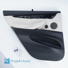 14-18 BMW Rear Left Door Panel LCEW Ivory White Dakota X5 w/Leather Dash F15 picture