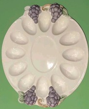 Vintage Pfaltzgraff 12 Slot Deviled Egg Plate 12
