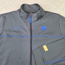 Nike Elite Duke Blue Devils Full Zip Jacket Mens XL Gray Performance Mock Neck picture