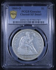 1860-O Seated Liberty Dollar - $1 PCGS XF Details - PCGS Gold Shield picture
