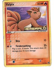 Vulpix Stamped 72/106 Common Emerald Pokemon Moderately Played picture