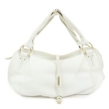 Celine Bittersweet Leather Shoulder Bag Hand Bag Hobo Bag White Auth Used F/S picture