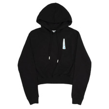 Off-White Women's Triangle Logo Cropped Cotton Sweatshirt Black Blue picture