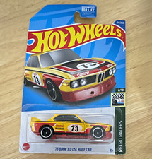 Hot Wheels Retro Racers '73 BMW 3.0 CSL Race Car 1:64 Yellow/Red Diecast picture