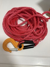 Red Synthetic Winch Rope Cable Tow Line 2T Forged Latch Hook Off Road Recovery picture